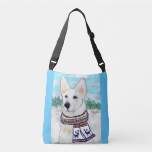 Bolso Cruzado Pastor Alemán Blanco