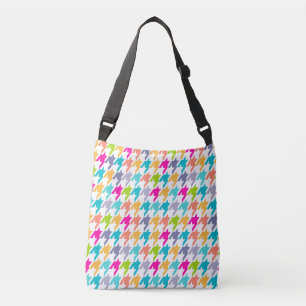 Bolso Cruzado Patalina De Colorido Sobre Patrón Blanco Sin Marea