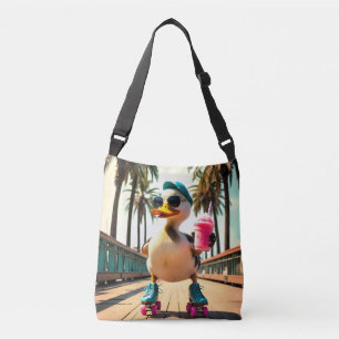Bolso Cruzado Pato Retro Divertido de Verano con Patines 