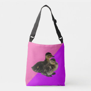 Bolso Cruzado Patos de bebé de frambuesa rosa y sorbete morado