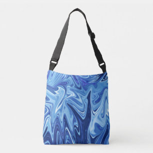Bolso Cruzado Patrón abstracto de líquido azul