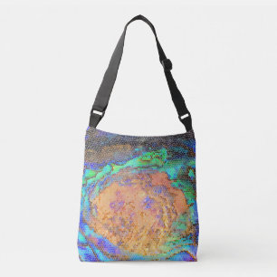 Bolso Cruzado Patrón abstracto vibrante de mosaico de concha de 