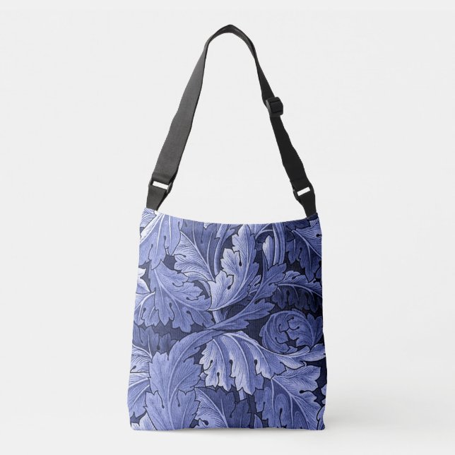 Bolso Cruzado Patrón Acanthus Preraphaelita En Azul (Anverso)
