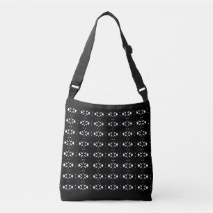 Bolso Cruzado Patrón blanco y negro ovalado elegante