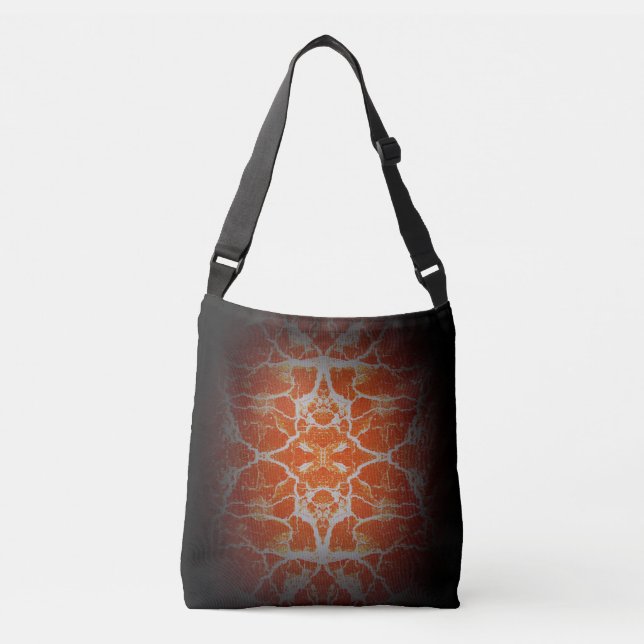 Bolso Cruzado patrón caleidoscopio naranja (Anverso)