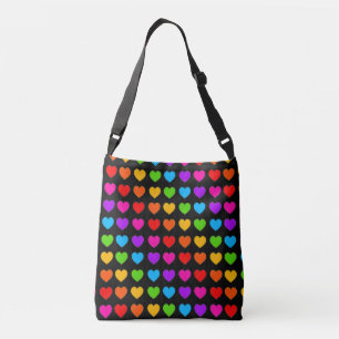 Bolso Cruzado Patrón cardíaco arcoiris