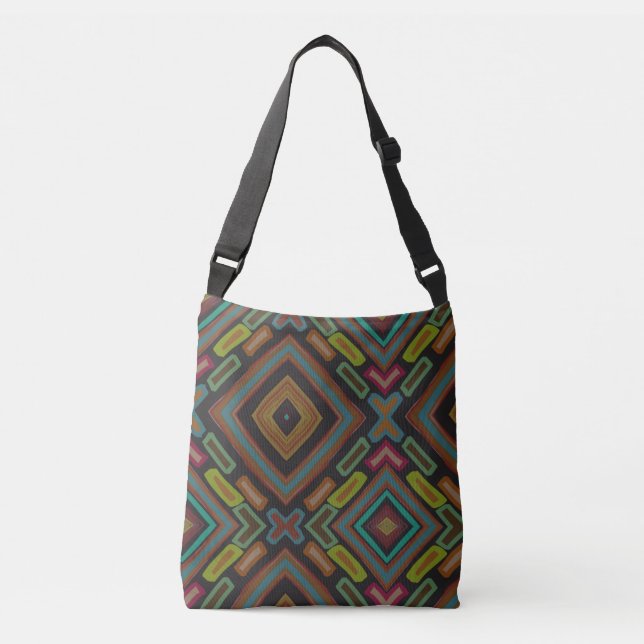 Bolso Cruzado Patrón Colorido de Graffiti Grunge (Anverso)
