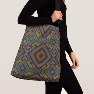 Bolso Cruzado Patrón Colorido de Graffiti Grunge