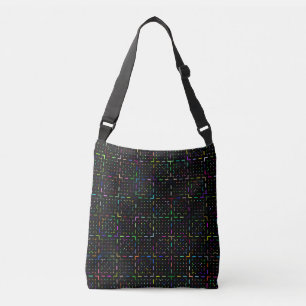 Bolso Cruzado Patrón colorido de tecnología, codificación y elec