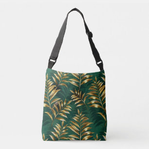 Bolso Cruzado Patrón continuo con helechos dorados