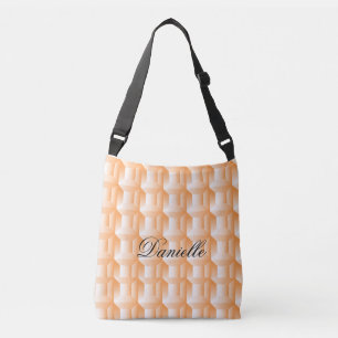 Bolso Cruzado Patrón cuadrado bronceado