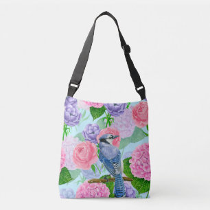 Bolso Cruzado Patrón de acuarela azul y flores