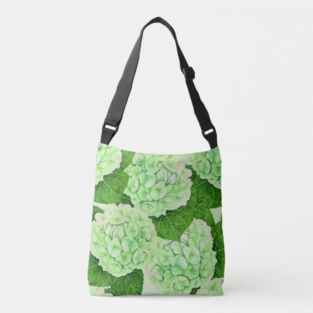 Bolso Cruzado Patrón de acuarela de Hydrangea (Anverso)