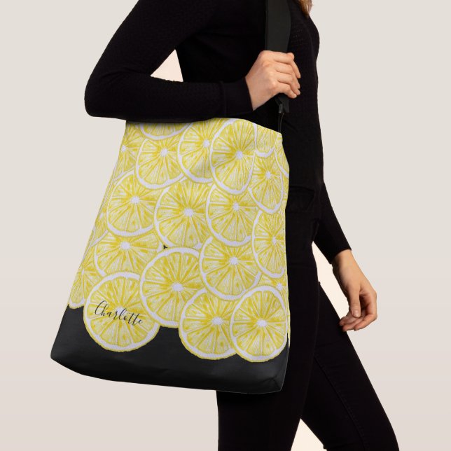 Bolso Cruzado Patrón de acuarela de las lonchas de limón moderna (Detalle)