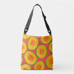Bolso Cruzado Patrón de acuarela de lonas de melón