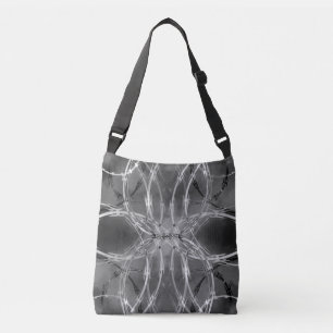Bolso Cruzado Patrón de alambre de color negro contra las nubes