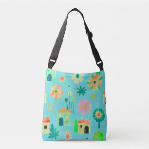 Bolso Cruzado Patrón de Aldea Floral Caprichosa