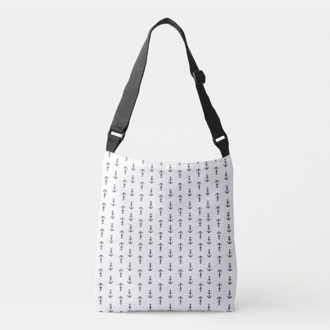 Bolso Cruzado Patrón de Ancla (Anverso)