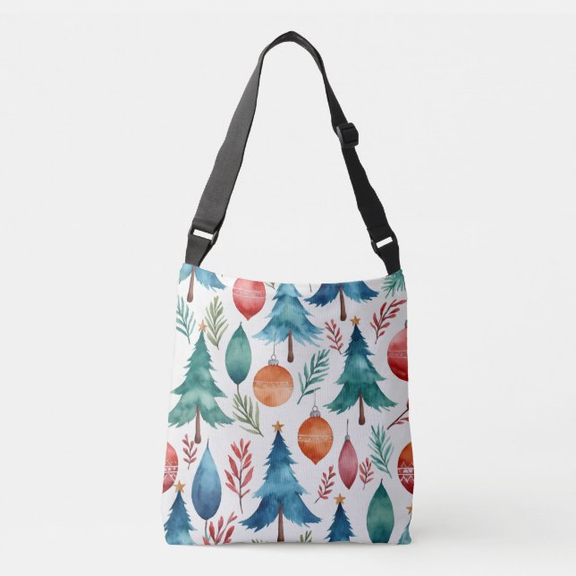Bolso Cruzado Patrón de árbol de Navidad (Anverso)