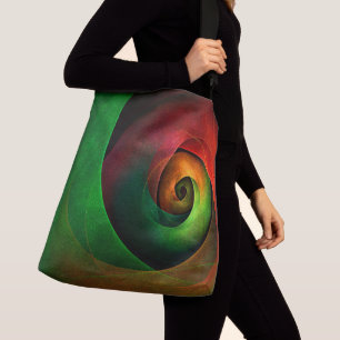 Bolso Cruzado Patrón de arte abstracto moderno de floración verd