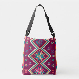 Bolso Cruzado Patrón de arte popular geométrico del suroeste de