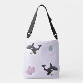 Bolso Cruzado Patrón de ballena orca linda para guardería de vid