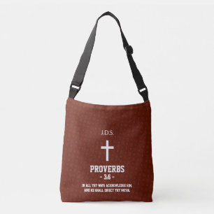 Bolso Cruzado Patrón de Borgoña Capítulo Biblia Verse cristiano