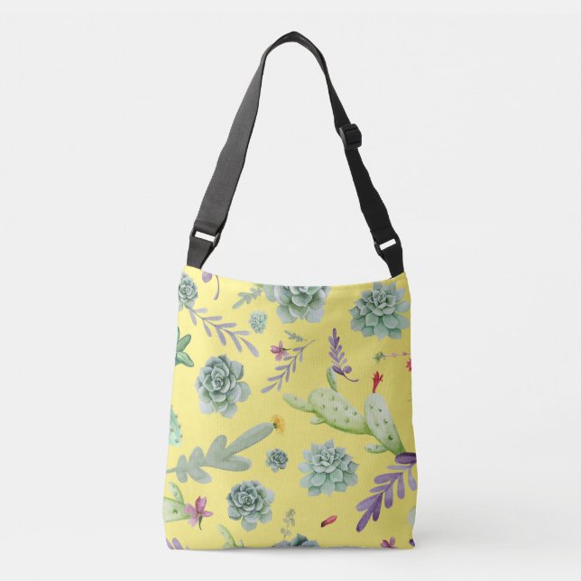 Bolso Cruzado Patrón de cactus 9 (Anverso)