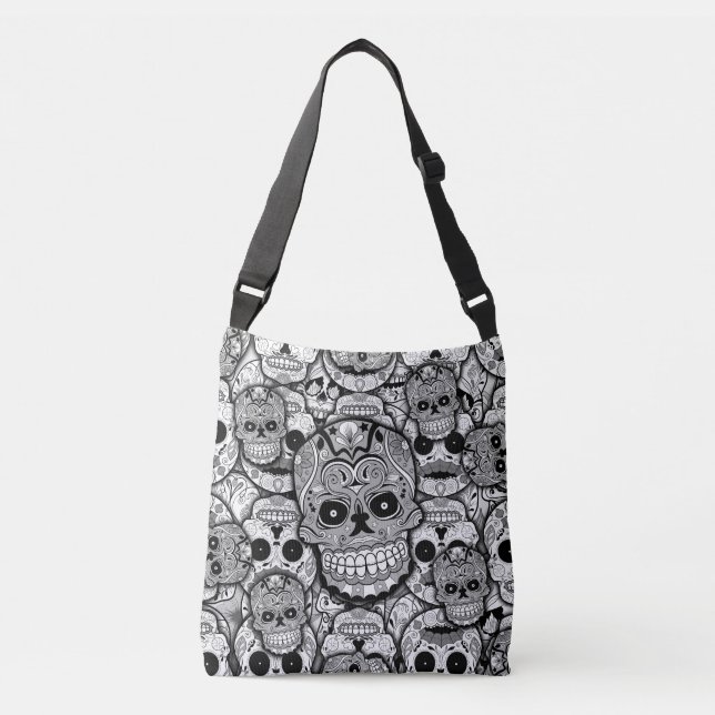 Bolso Cruzado Patrón de calaveras azucareras (Anverso)