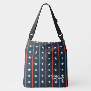 Bolso Cruzado Patrón de Campo de Estrellas Minimalista de EE. UU