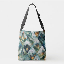 Bolso Cruzado Patrón de castillo de Halloween gótico