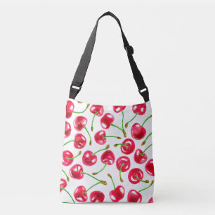 Bolso Cruzado Patrón de cerezas de color agua