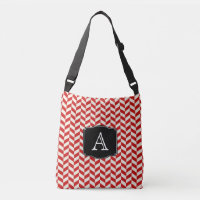 Patrón de cheurones Red Herringbone con monograma