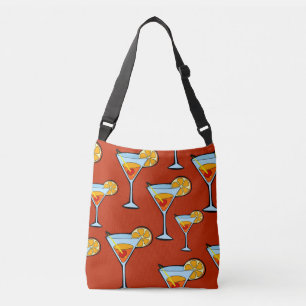 Bolso Cruzado Patrón de cócteles Martini Naranja oscuro