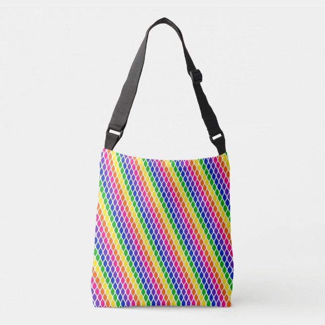 Bolso Cruzado Patrón de colores de arcoíris (Anverso)