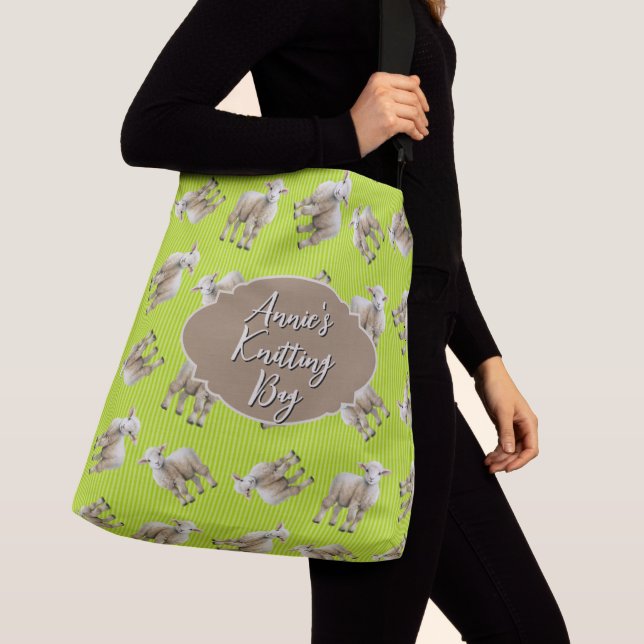 Bolso Cruzado Patrón de corderos personalizado para tejer (Detalle)