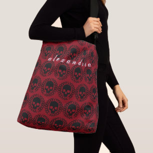 Bolso Cruzado Patrón de cráneo Gótico de Punk de Halloween Elegi