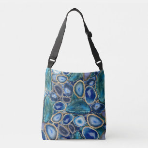 Bolso Cruzado Patrón de cristal de Blue Geods