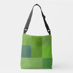 Bolso Cruzado Patrón de cuadros verdes