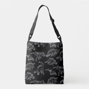 Bolsos Dinosaurio Blanco Y Negro | Zazzle.es