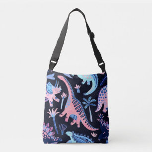 Bolso Cruzado Patrón de dinosaurios personalizados.