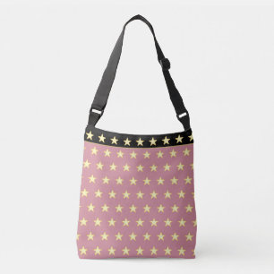 Bolso Cruzado Patrón de estrellas brillantes sobre oro rosa