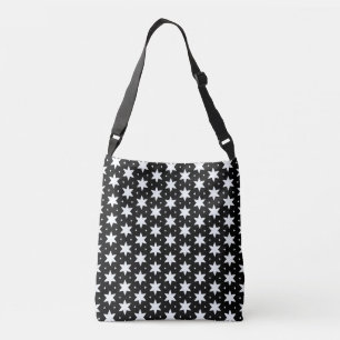 Bolso Cruzado Patrón de estrellas en blanco y negro