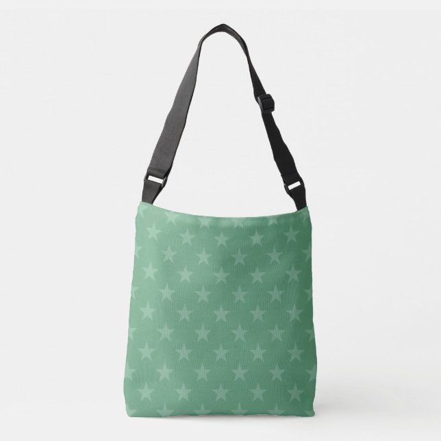 Bolso Cruzado Patrón de estrellas verdes (Anverso)