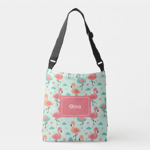 Bolso Cruzado Patrón de flamenco de dibujos animados lindo