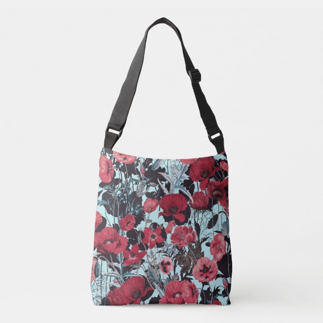 Bolso Cruzado Patrón de flor de amapola (Anverso)