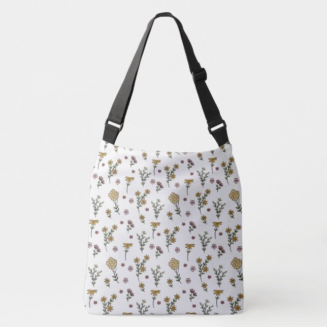 Bolso Cruzado Patrón de flor floral de primavera (Anverso)