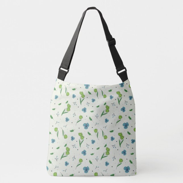 Bolso Cruzado Patrón de flor floral de primavera (Anverso)