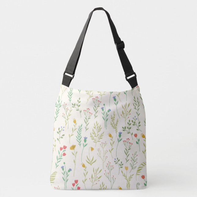 Bolso Cruzado Patrón de flor floral de primavera (Anverso)