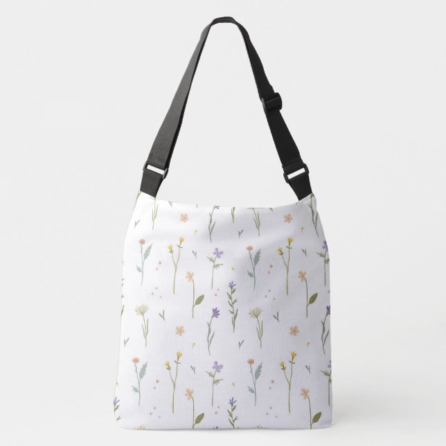 Bolso Cruzado Patrón de flor floral de primavera (Anverso)